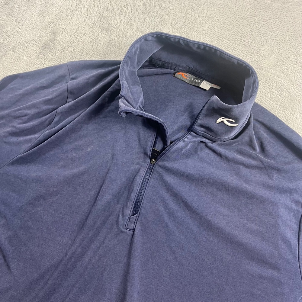 KJUS Men Kallen Half-Zip Pullover Navy Blue Golf Shirt‎ UPF 50+ Size 52 L KO0468